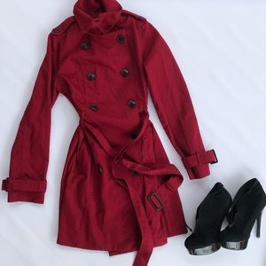 Red trench coat
